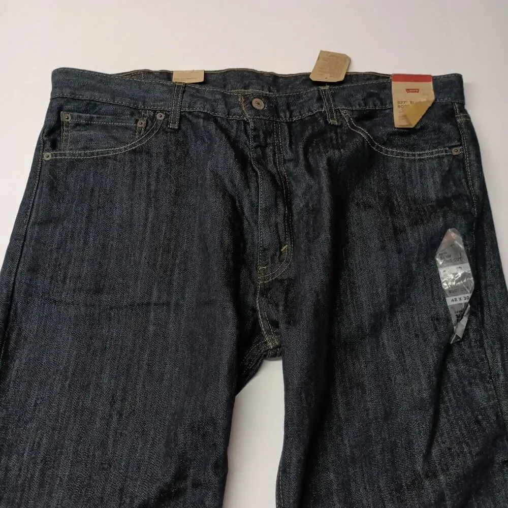 Levi's 527 Slim Bootcut Jeans Men's Size 42x30‎ Blue Dark Wash Cotton